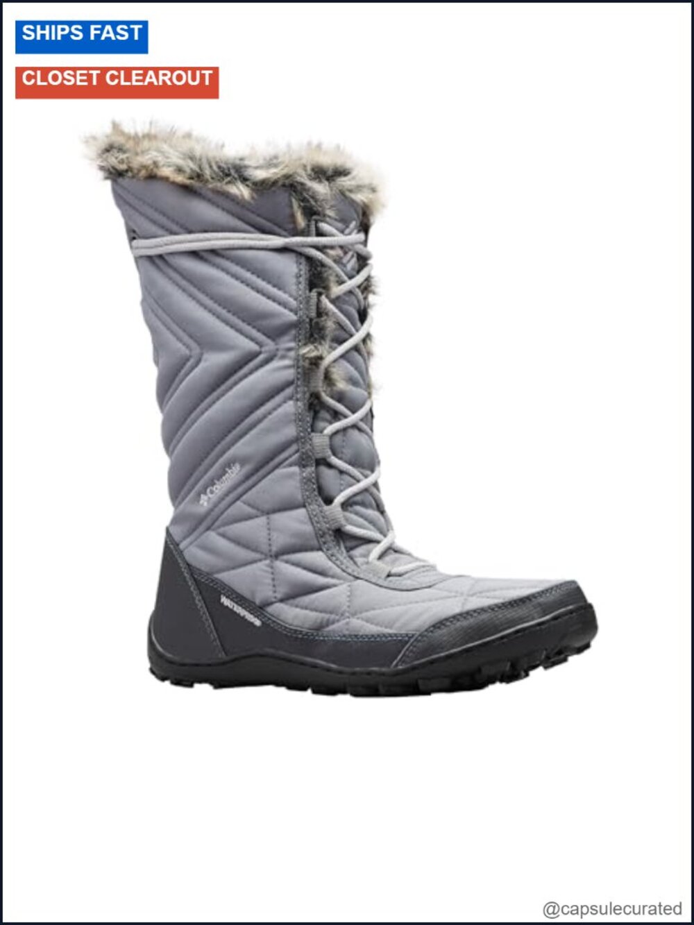 Women's Waterproof Snow Boots Mid-Calf Faux Fur Insulated Winter Shoes